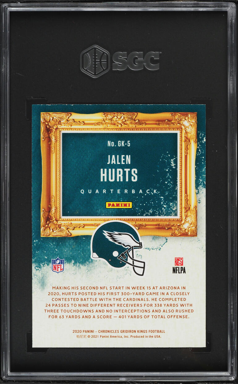 2020 Panini Chronicles Gridiron Kings Jalen Hurts ROOKIE #GK-5 SGC 9.5 MINT+