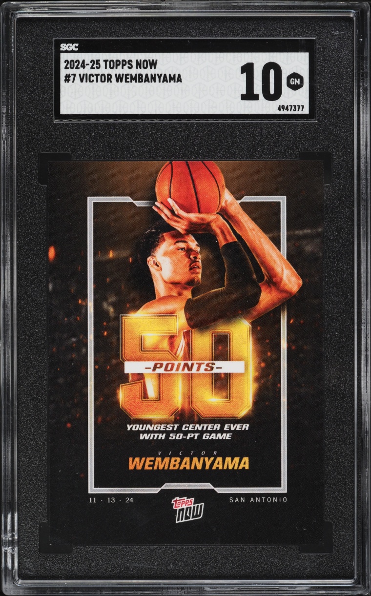 2024 Topps Now Victor Wembanyama #7 SGC 10 GEM MINT