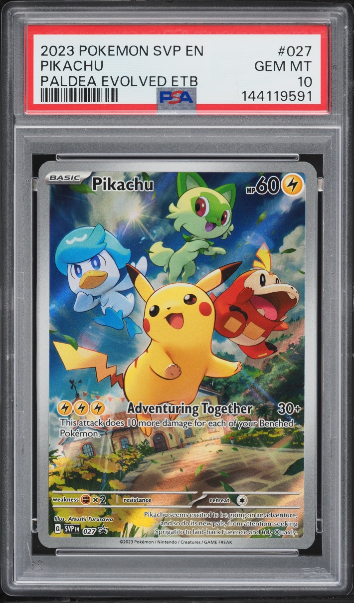 2023 Pokemon Scarlet & Violet Promo Paldea Evolved ETB Full Art Pikachu #27 PSA 10 GEM MINT