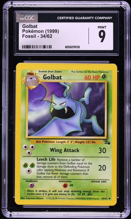 1999 Pokemon Fossil Golbat #34 CGC 9 MINT