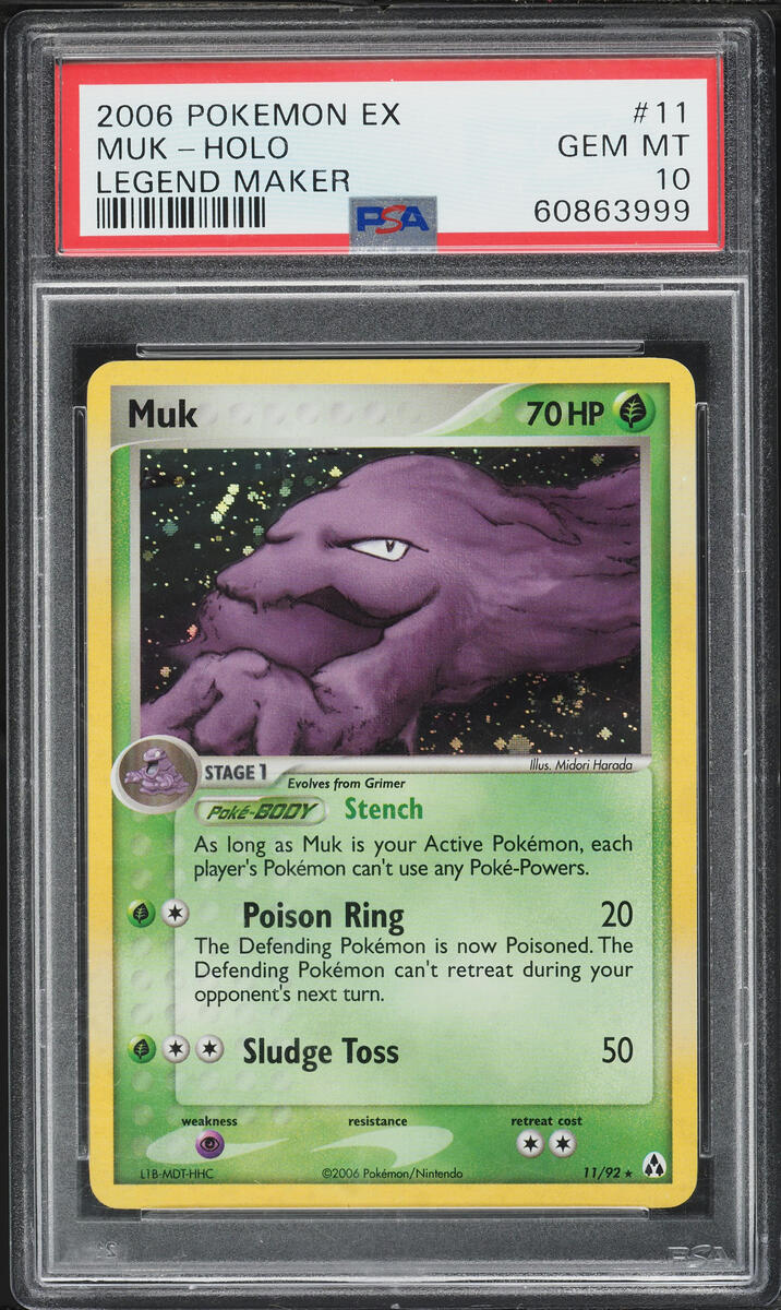 2006 Pokemon EX Legend Maker Holo Muk #11 PSA 10 GEM MINT