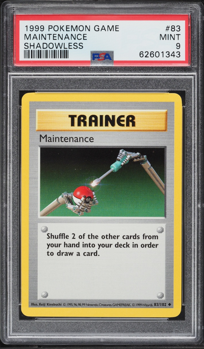 1999 Pokemon Base Set Shadowless Maintenance #83 PSA 9 MINT