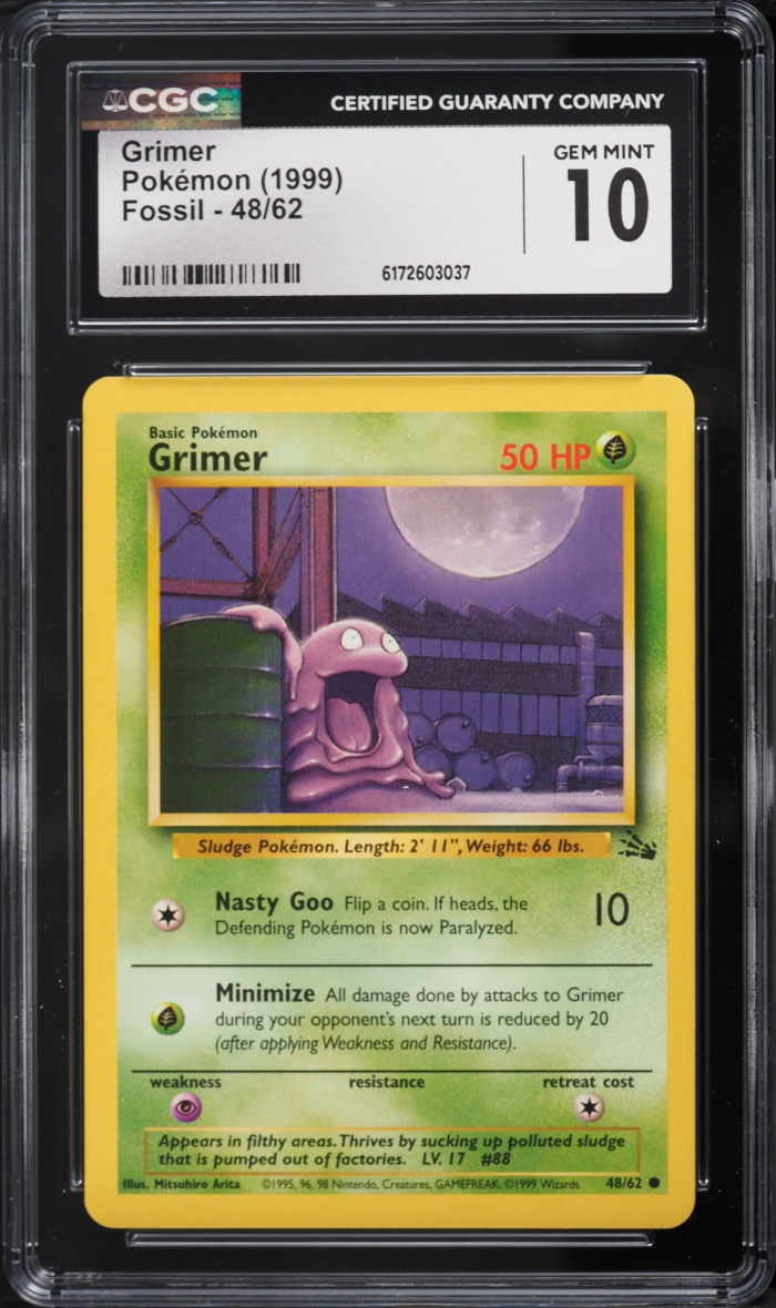 1999 Pokemon Fossil Grimer #48 CGC 10 GEM MINT