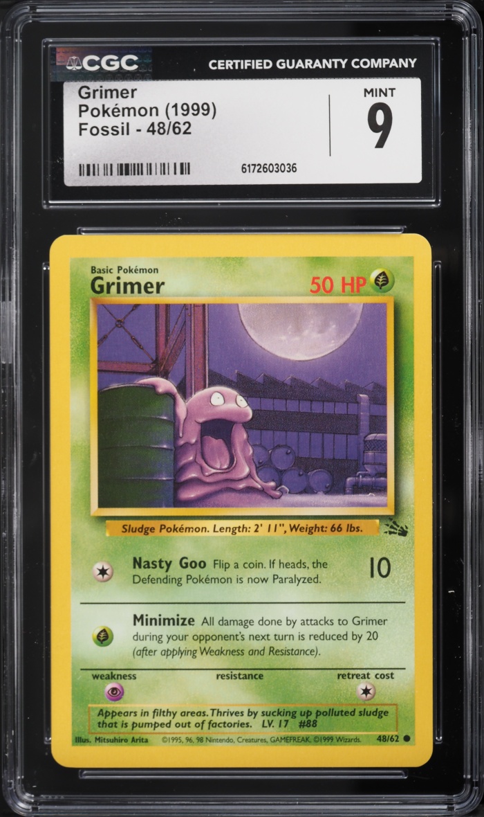 1999 Pokemon Fossil Grimer #48 CGC 9 MINT