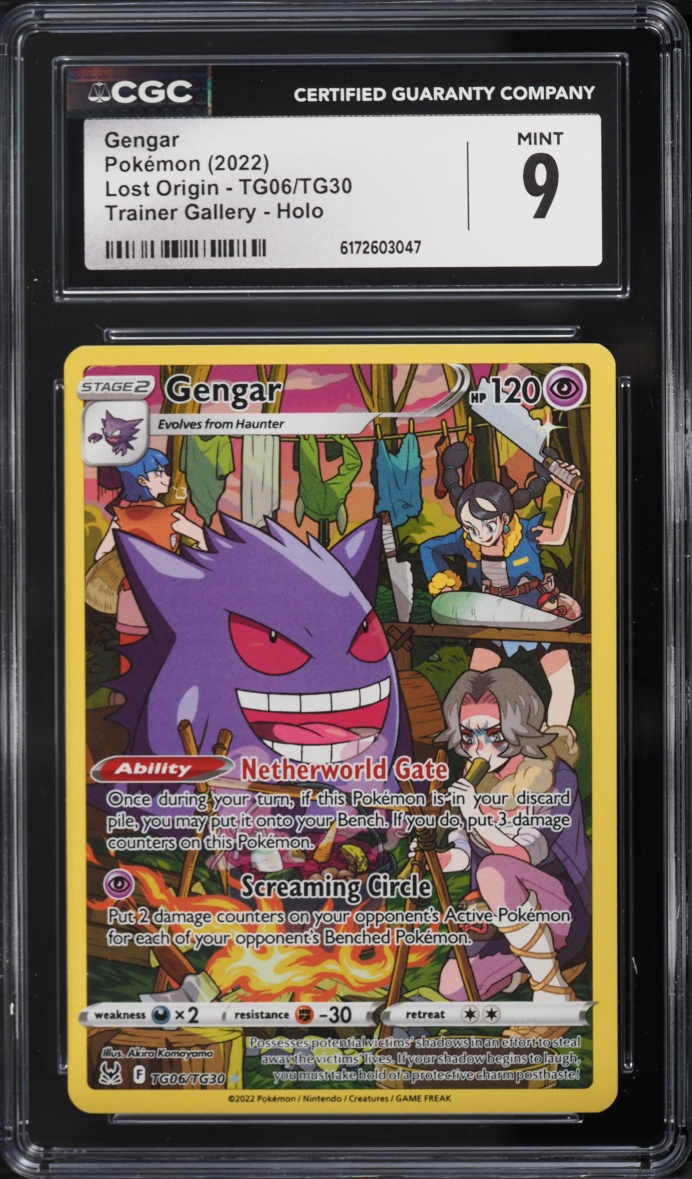 2022 Pokemon Sword & Shield Lost Origin Trainer Gallery CHR Gengar #TG06 CGC 9 MINT