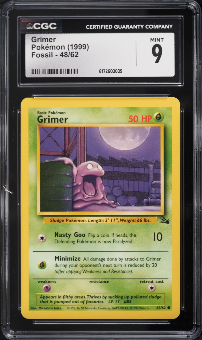 1999 Pokemon Fossil Grimer #48 CGC 9 MINT
