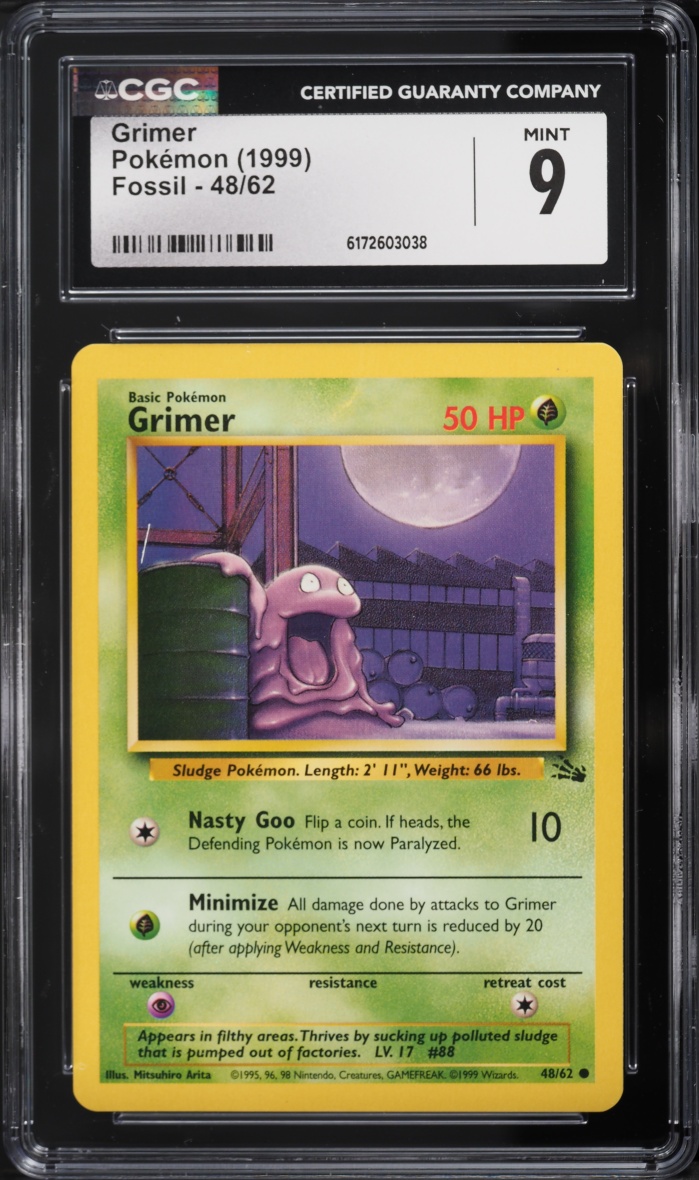 1999 Pokemon Fossil Grimer #48 CGC 9 MINT