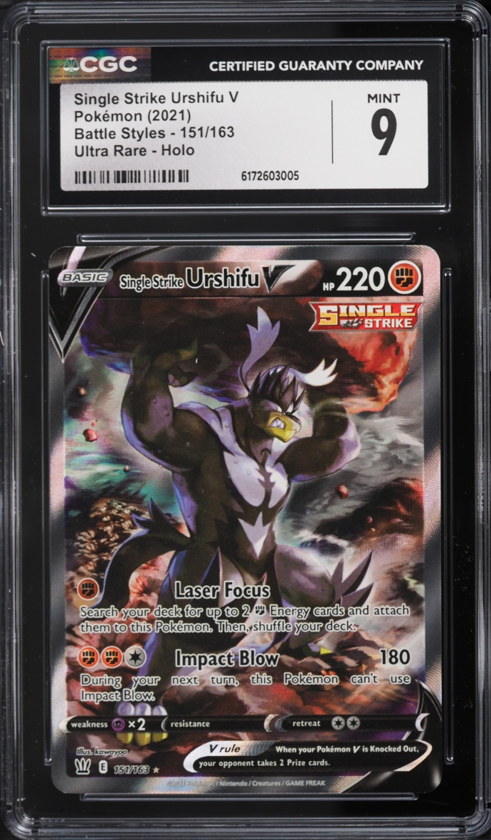 2021 Pokemon Sword & Shield Battle Styles Alt Art Single Strike Urshifu V #151 CGC 9 MINT