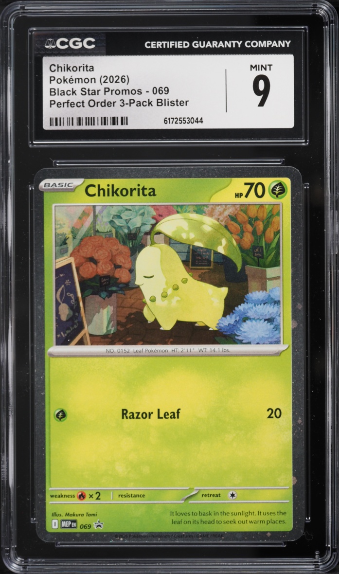 2026 Pokemon Mega Evolution Promo Perfect Order Chikorita #069 CGC 9 MINT