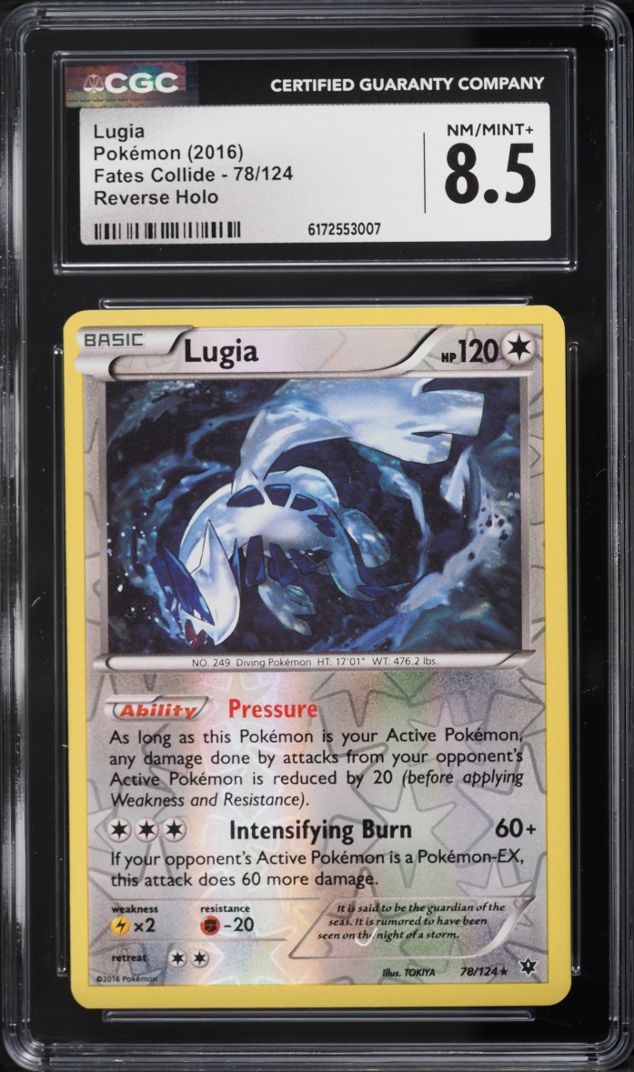 2016 Pokemon XY Fates Collide Reverse Holo Lugia #78 CGC 8.5 NM-MT+