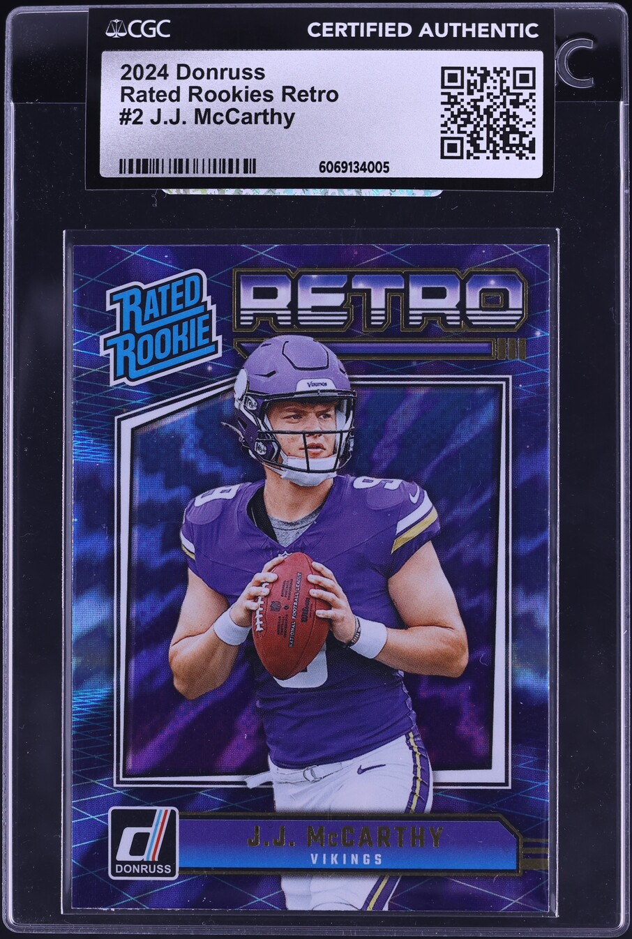 2024 Donruss Retro J.J. McCarthy ROOKIE #2 CGC AUTH