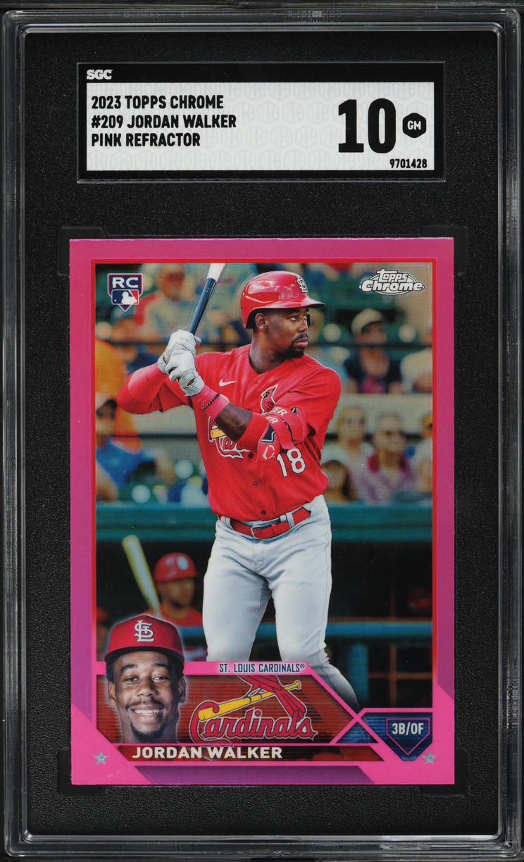 2023 Topps Chrome Pink Refractor Jordan Walker ROOKIE #209 SGC 10 GEM MINT