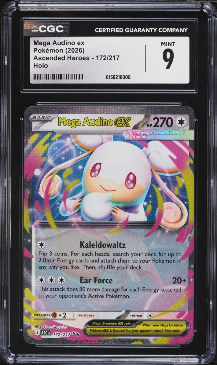 2026 Pokemon Mega Evolution Ascended Heroes Holo Mega Audino ex #172 CGC 9 MINT