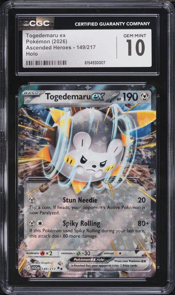 2026 Pokemon Mega Evolution Ascended Heroes Holo Togedemaru ex #149 CGC 10 GEM MINT