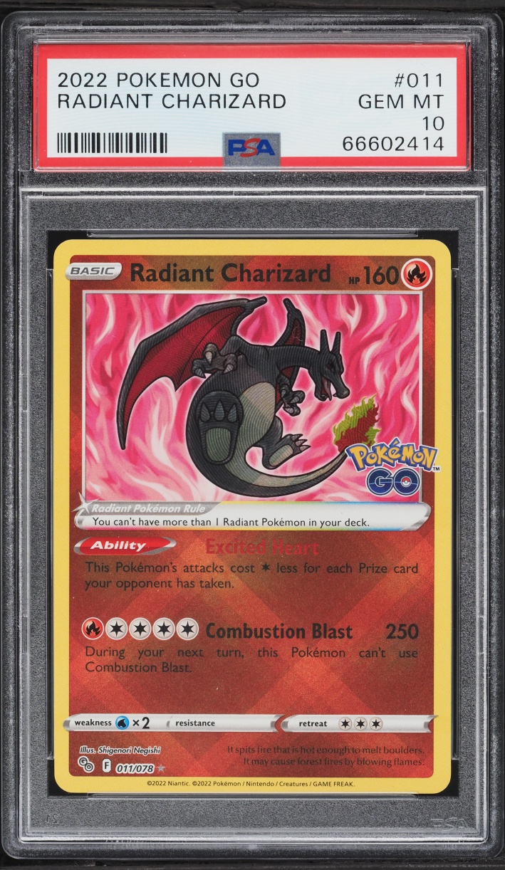 2022 Pokemon Sword & Shield Pokemon GO Holo Radiant Charizard #11 PSA 10 GEM MINT