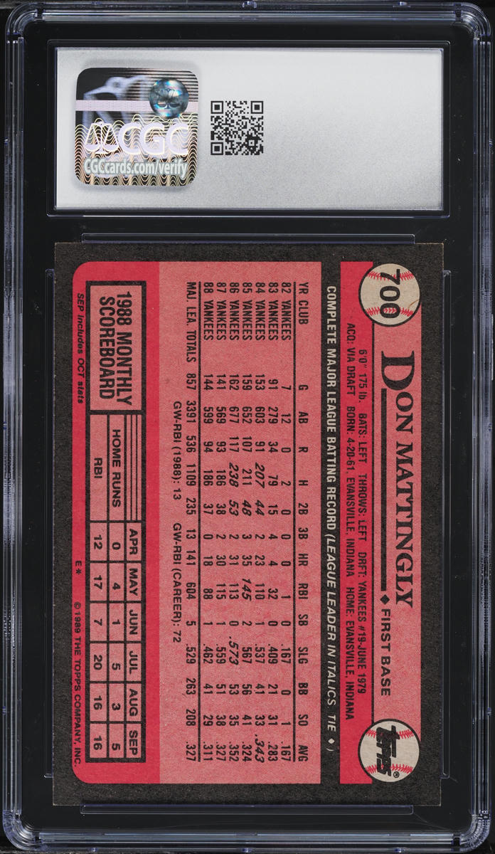 1989 Topps Don Mattingly #700 CGC 8 NM-MT
