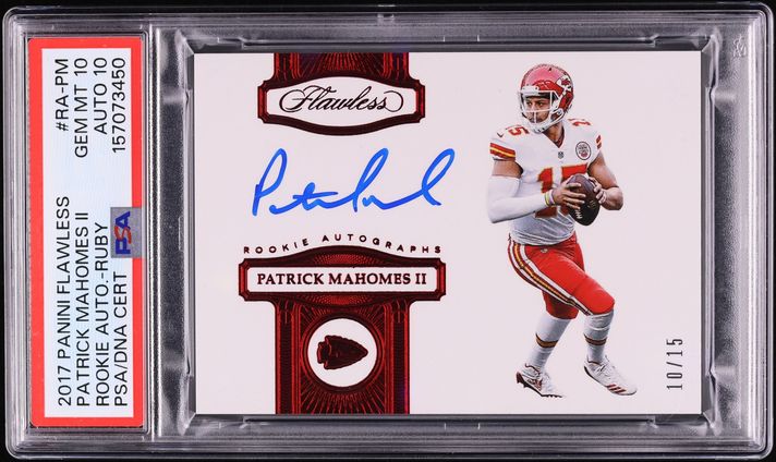 2017 Panini Flawless Ruby Patrick Mahomes ROOKIE AUTO DNA 10 /15 #RA-PM ...