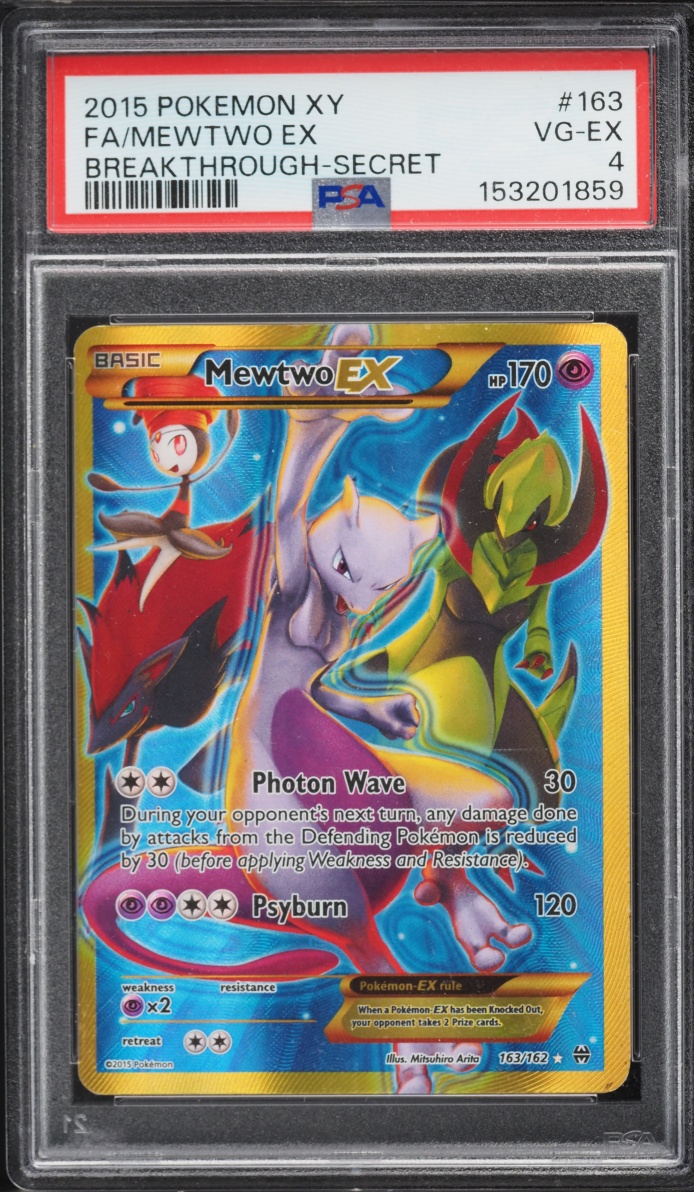 2015 Pokemon XY BREAKthrough Full Art Mewtwo EX #163 PSA 4 VGEX