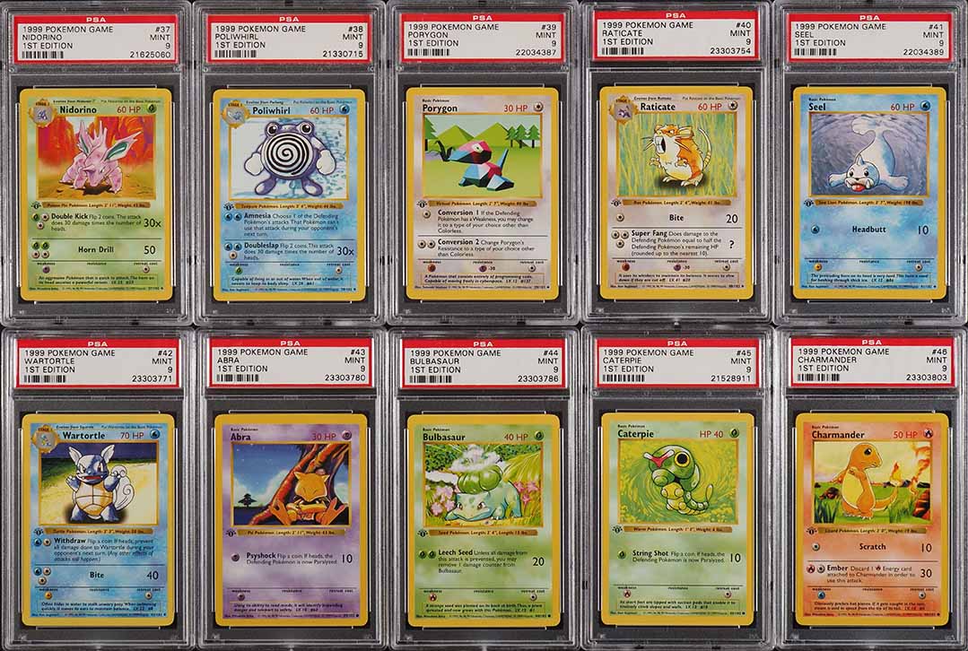 1999 Pokemon Base Set Shadowless 1st Edition COMPLETE PSA 9 SET