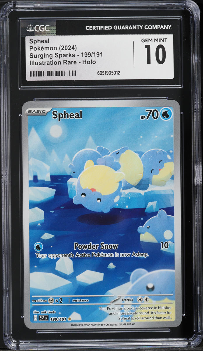 2024 Pokemon Scarlet & Violet Surging Sparks IR Spheal #199 CGC 10 GEM MINT