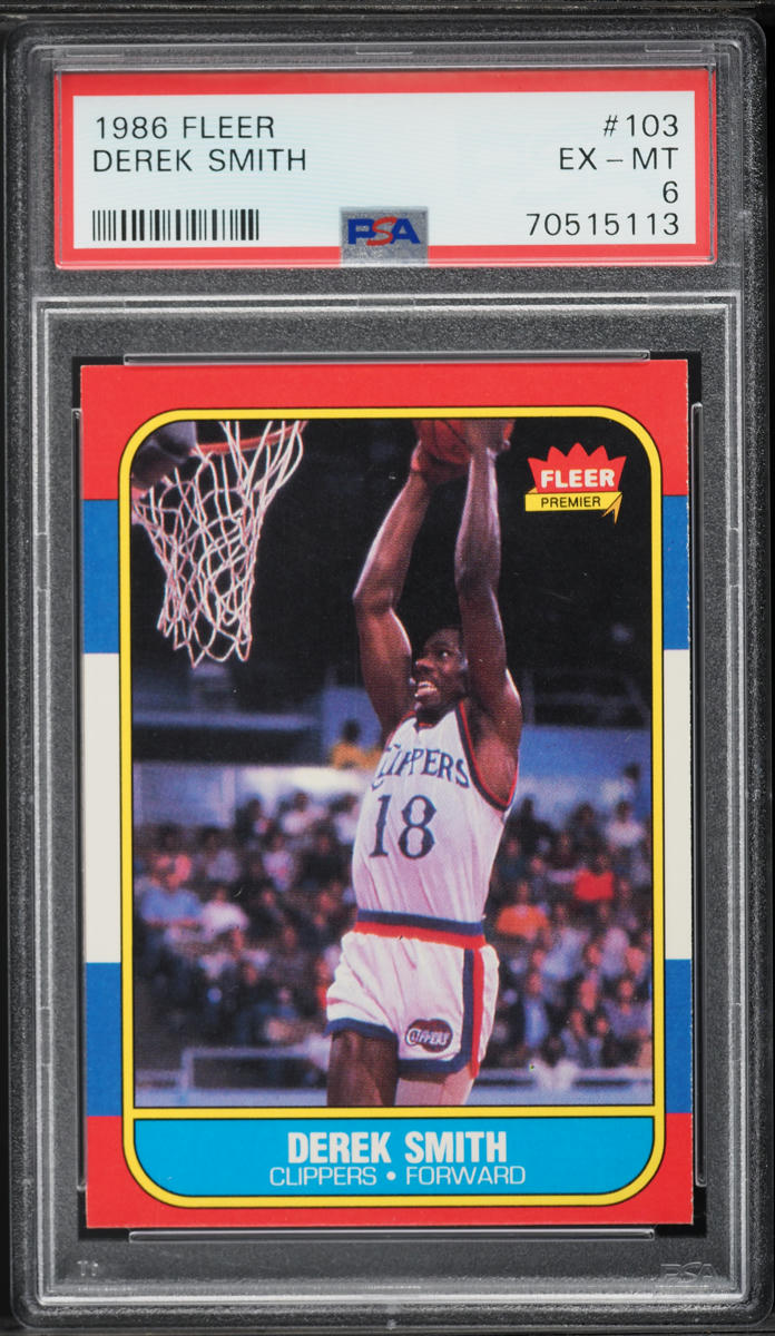 1986 Fleer Basketball Derek Smith #103 PSA 6 EXMT