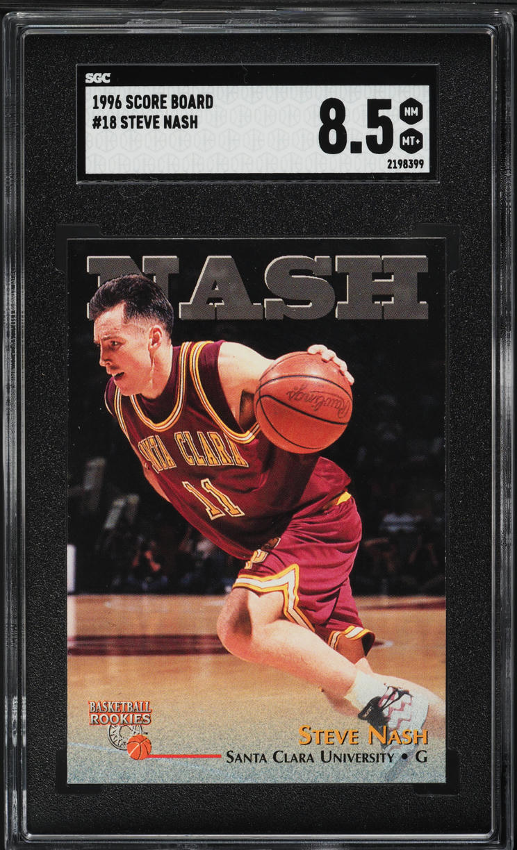 1996 Score Board Basketball Steve Nash ROOKIE #18 SGC 8.5 NM-MT+