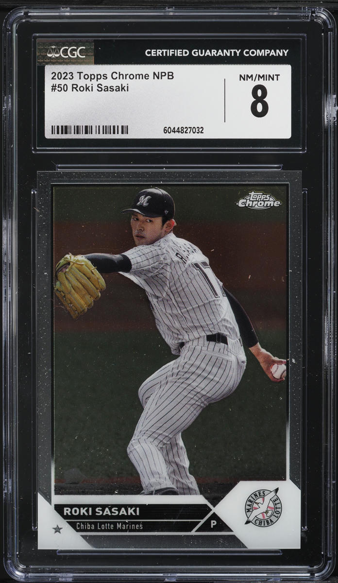 2023 Topps Chrome Nippon Professional Baseball Roki Sasaki PROSPECT #50 CGC 8