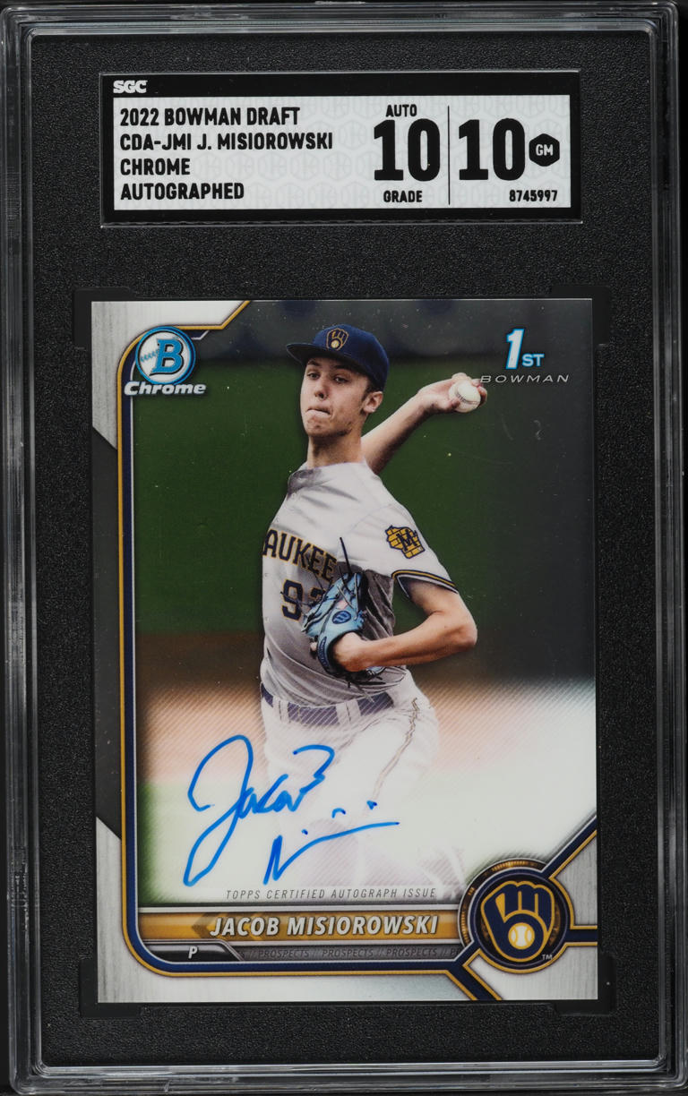 2022 Bowman Chrome Draft Jacob Misiorowski PROSPECT AUTO #CDA-JMI SGC 10 GEM MINT