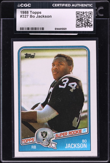 1988 Topps Football Bo Jackson ROOKIE #327 CGC AUTH