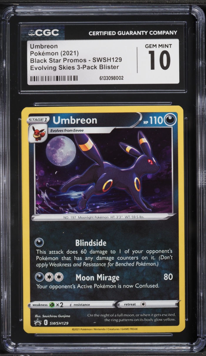 2021 Pokemon Sword & Shield Promo Evolving Skies Holo Umbreon #SWSH129 CGC 10 GEM MINT
