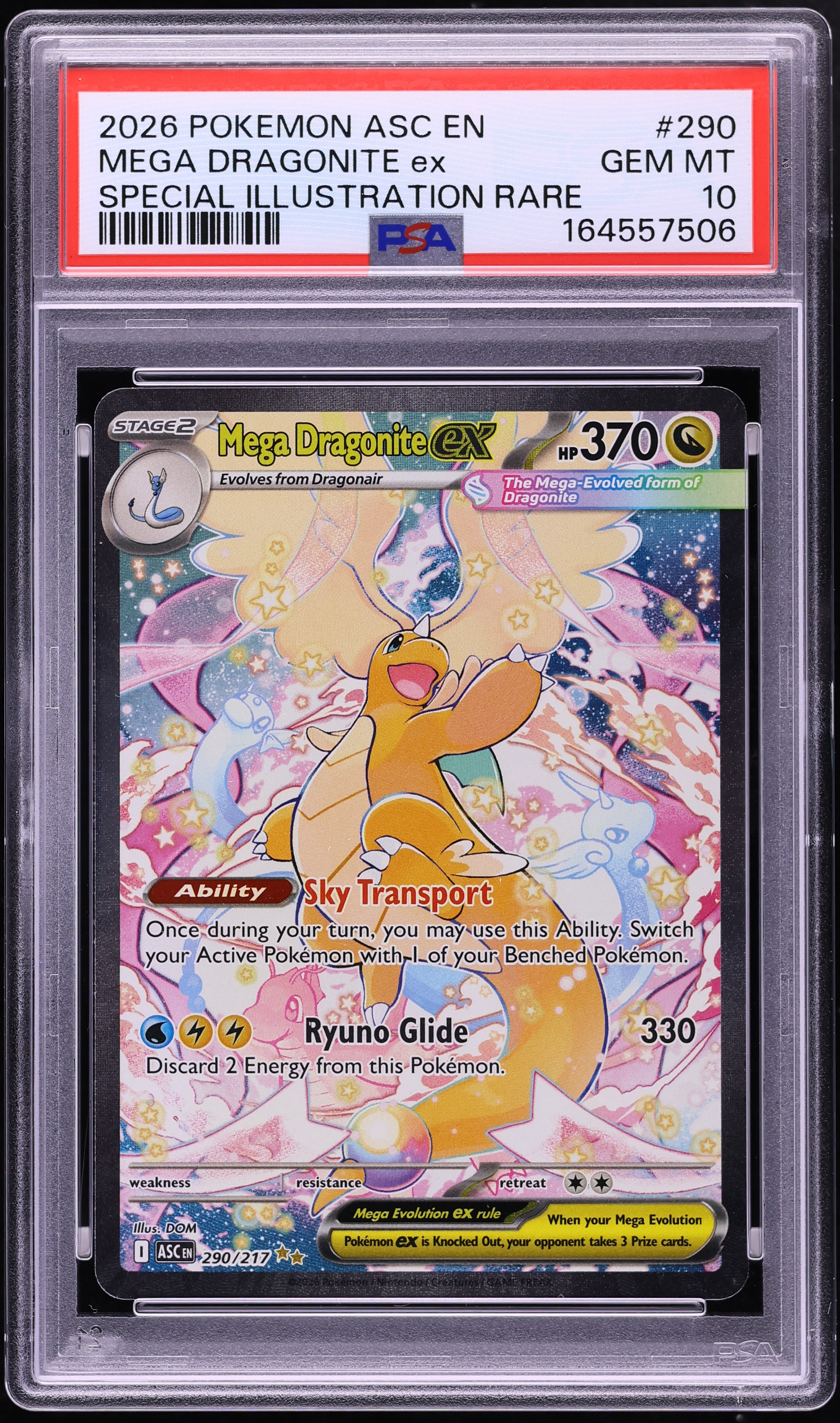 2026 Pokemon Mega Evolution Ascended Heroes SIR Mega Dragonite ex #290 PSA 10 GEM MINT