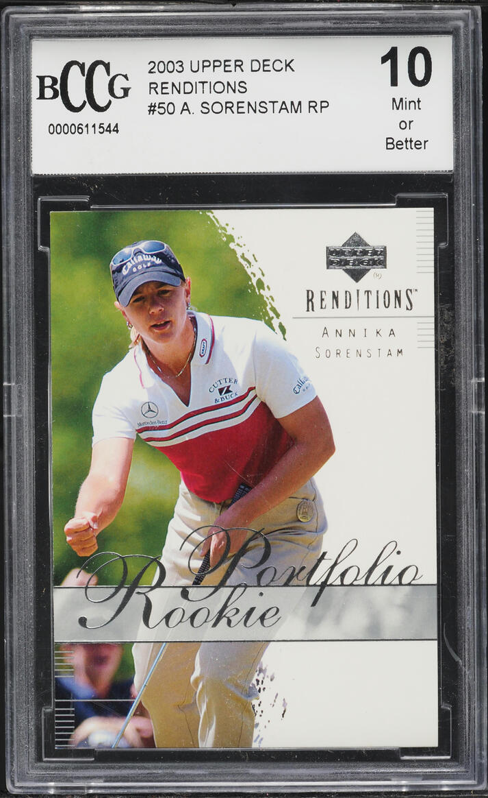 2003 Upper Deck Renditions Annika Sorenstam ROOKIE #50 BCCG 10