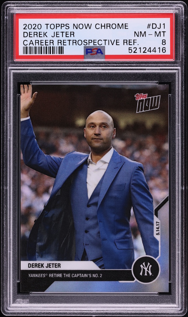 2020 Topps Now Chrome Career Retrospective Refractor Derek Jeter /99 #DJ-1 PSA 8 NM-MT