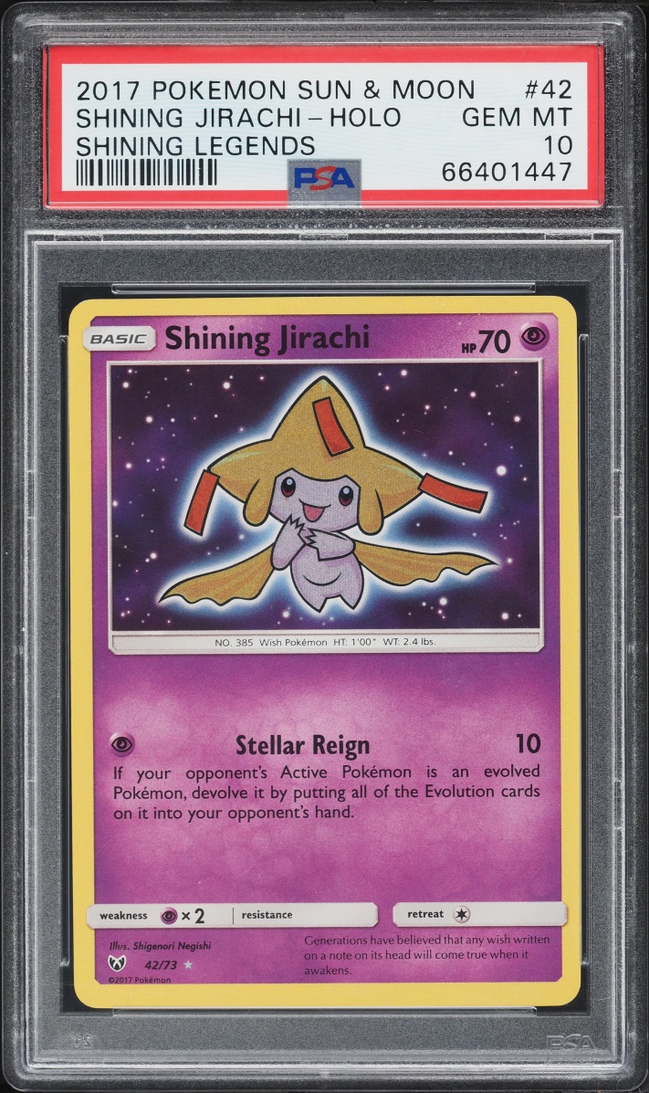 2017 Pokemon Sun & Moon Shining Legends Holo Shining Jirachi #42 PSA 10 GEM MINT