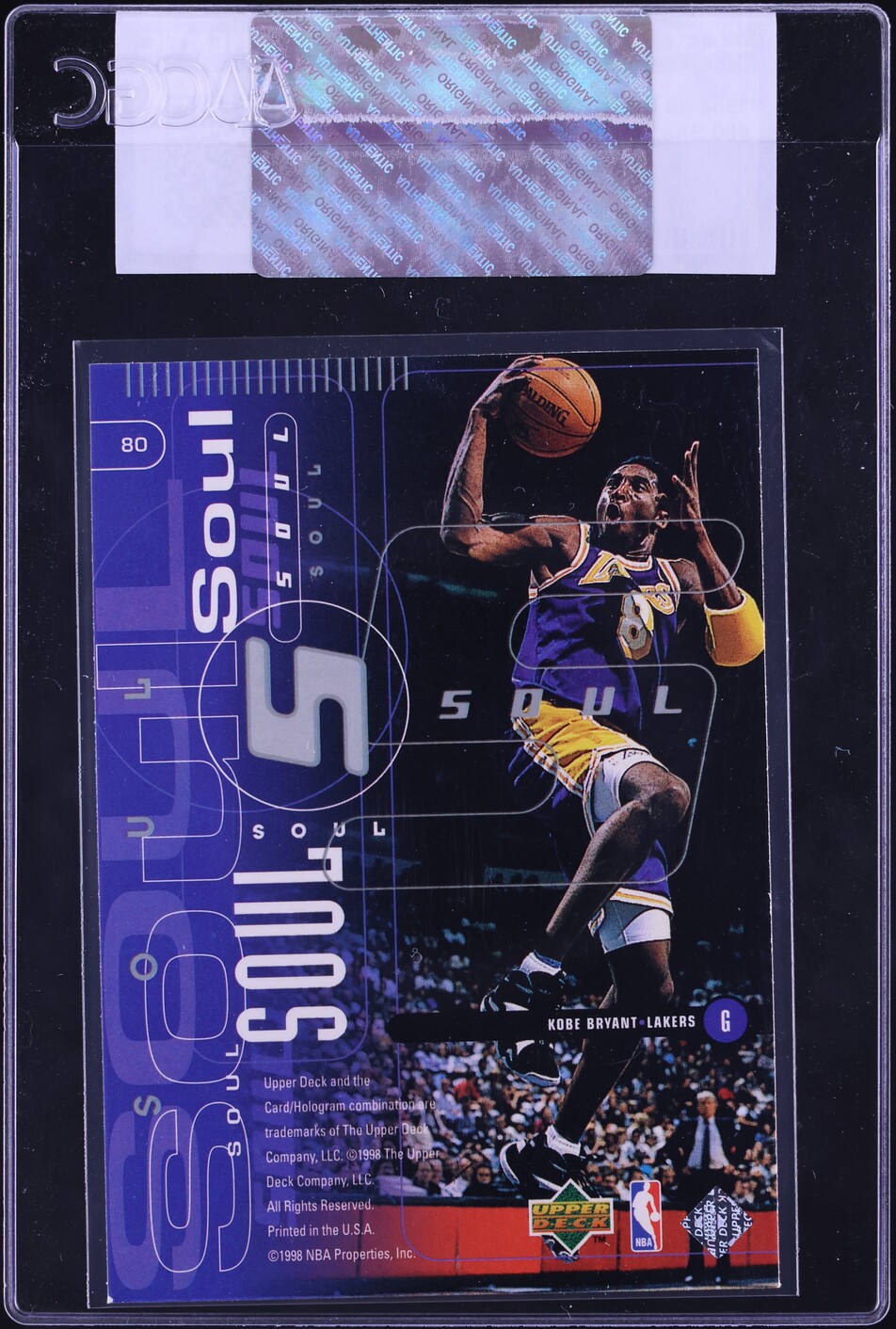1998 Upper Deck Basketball Shaquille O'Neal Kobe Bryant #80 CGC AUTH