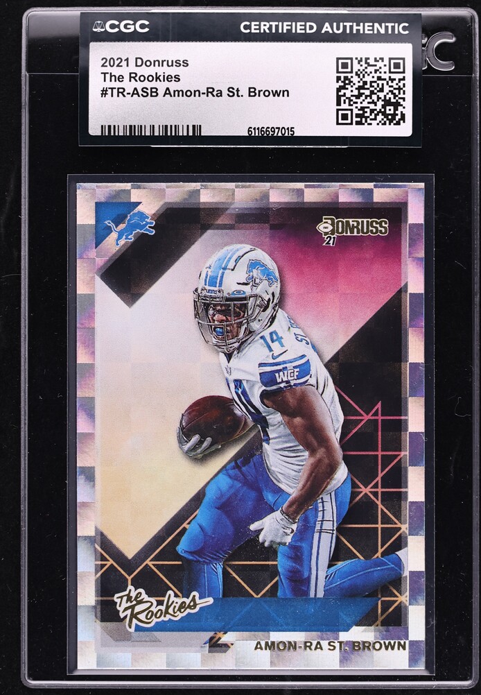 2021 Donruss The Rookies Amon-Ra St. Brown ROOKIE #TR-ASB CGC AUTH