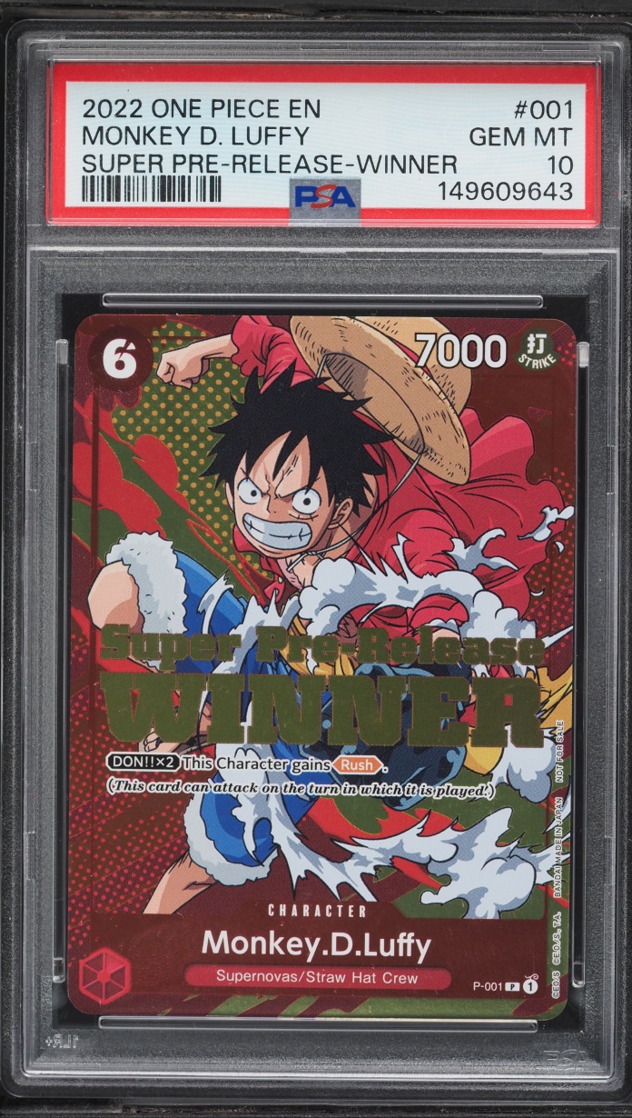 2022 One Piece Promo Super Pre-Release Winner Alt Art Monkey D. Luffy #P-001 PSA 10 GEM MINT