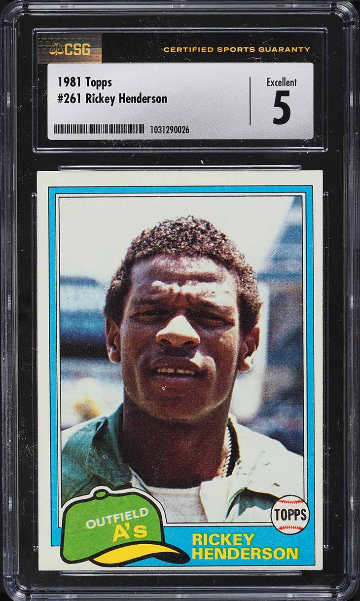1981 Topps Rickey Henderson #261 PSA 9 MINT on Fanatics Collect