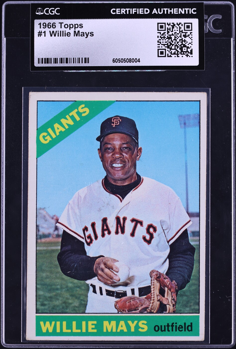 1966 Topps Willie Mays #1 CGC AUTH