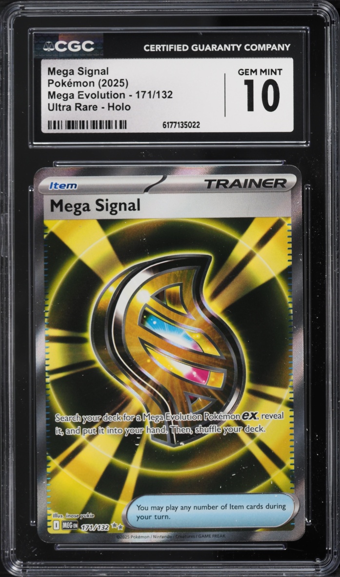 2025 Pokemon Mega Evolution Full Art Mega Signal #171 CGC 10 GEM MINT