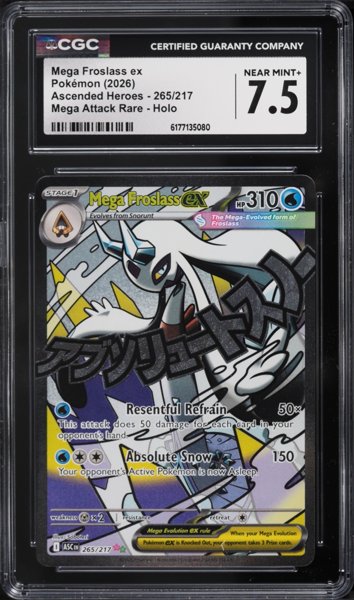 2026 Pokemon Mega Evolution Ascended Heroes MA Mega Froslass EX #265 CGC 7.5 NRMT+