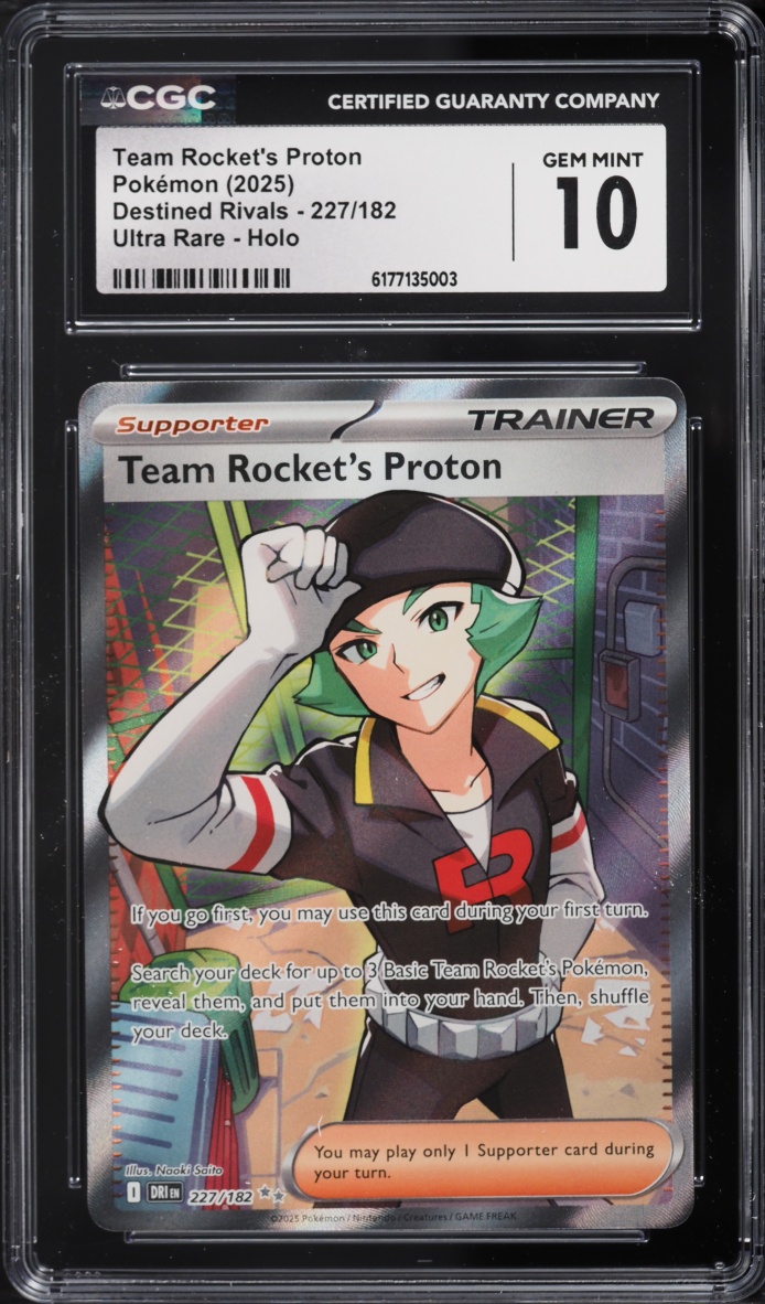 2025 Pokemon Scarlet & Violet Destined Rivals Full Art Team Rocket's Proton #227 CGC 10 GEM