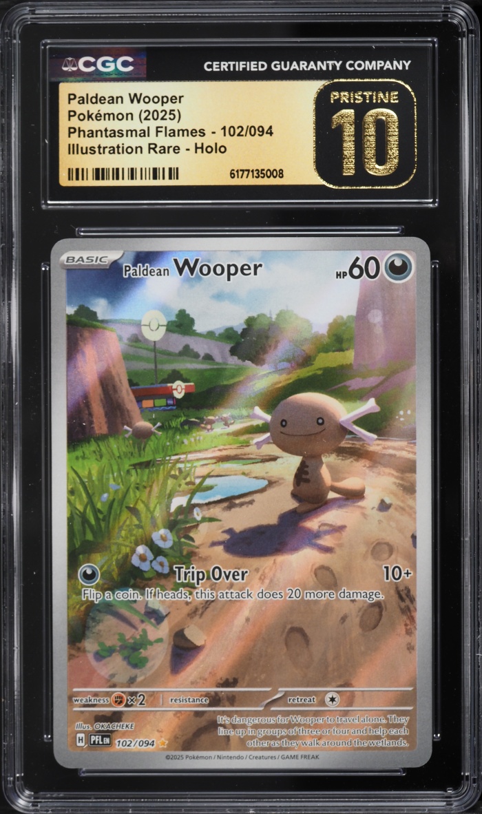 2025 Pokemon Mega Evolution Phantasmal Flames IR Paldean Wooper #102 CGC 10 PRISTINE