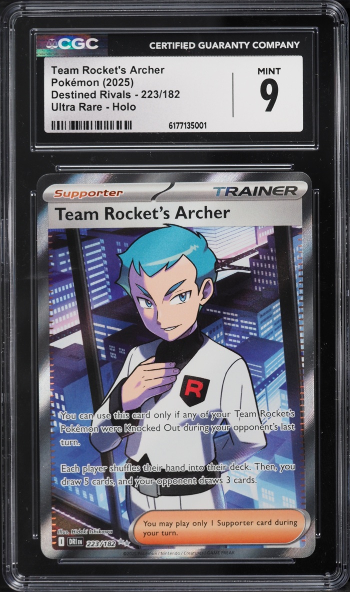 2025 Pokemon Scarlet & Violet Destined Rivals Full Art Team Rocket's Archer #223 CGC 9 MINT