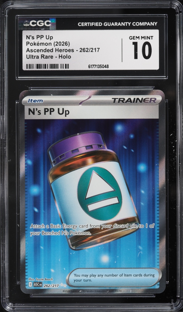 2026 Pokemon Mega Evolution Ascended Heroes Full Art N's PP Up #262 CGC 10 GEM MINT