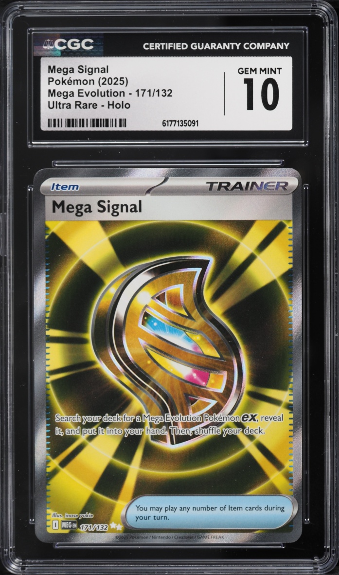 2025 Pokemon Mega Evolution Full Art Mega Signal #171 CGC 10 GEM MINT
