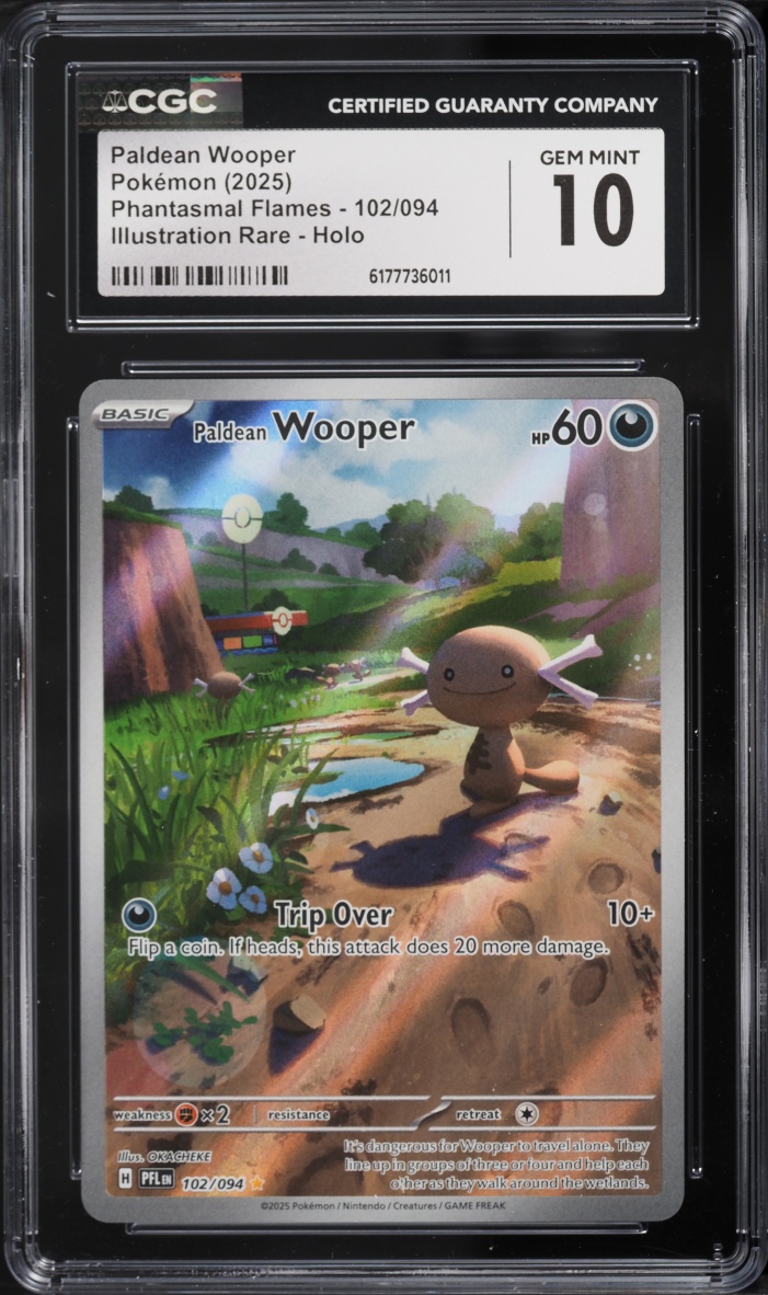 2025 Pokemon Mega Evolution Phantasmal Flames IR Paldean Wooper #102 CGC 10 GEM MINT