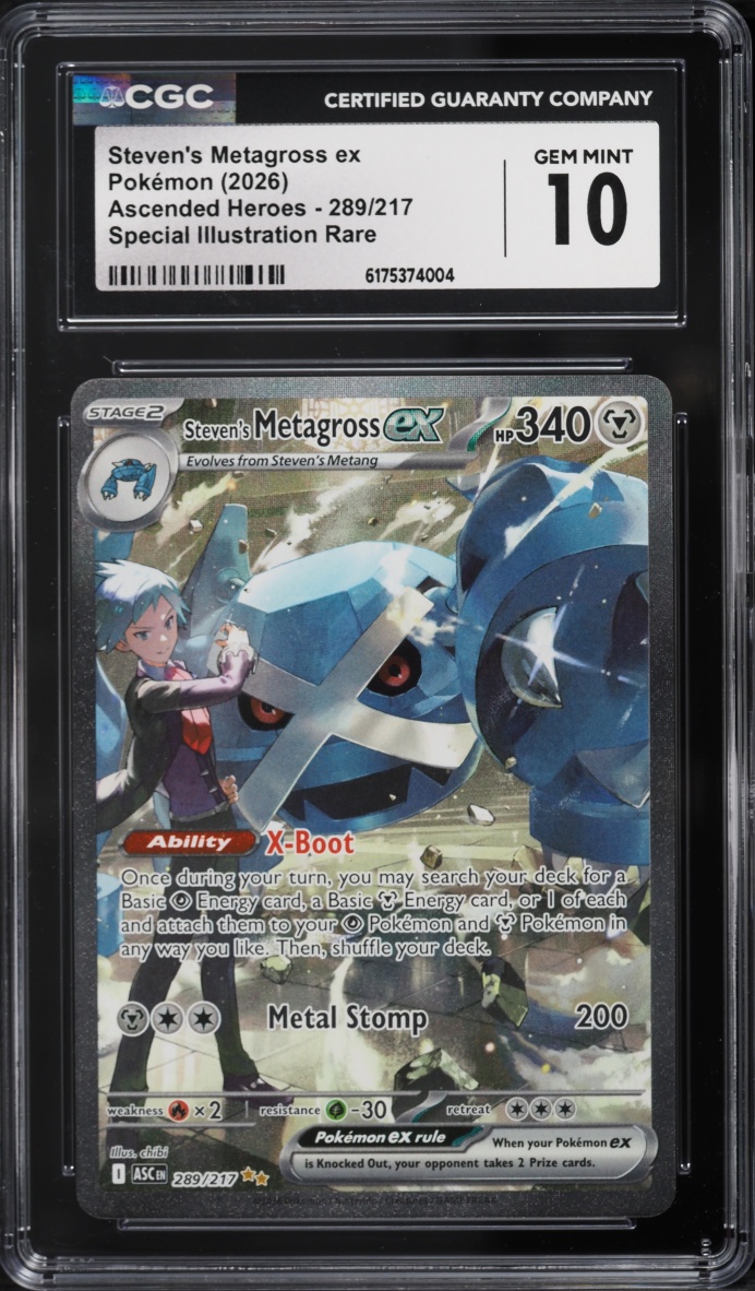 2026 Pokemon Mega Evolution Ascended Heroes SIR Steven's Metagross ex #289 CGC 10 GEM MINT
