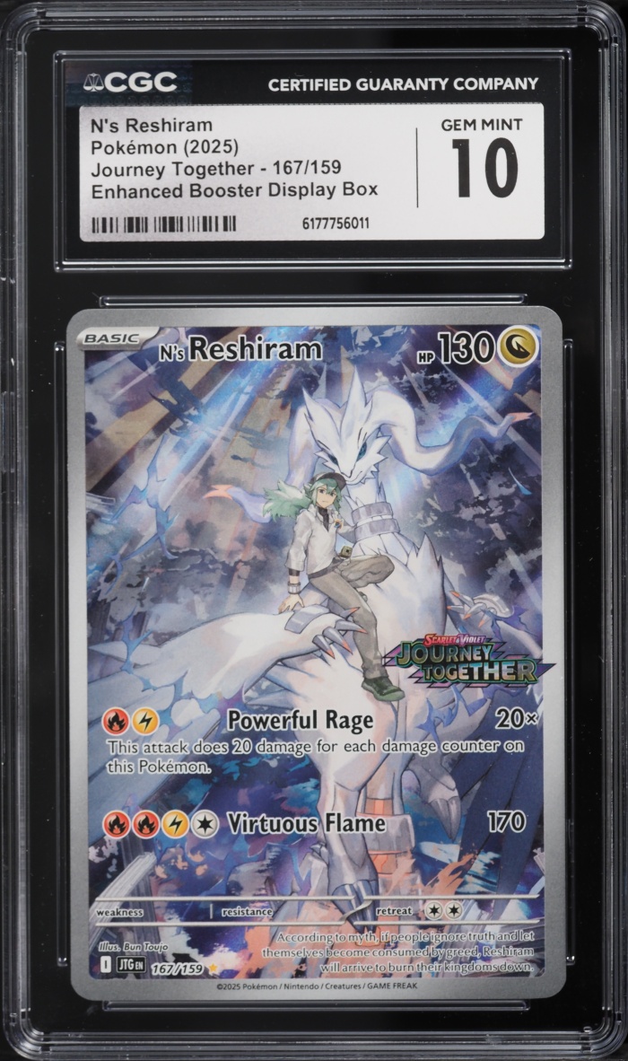 2025 Pokemon Scarlet & Violet Journey Together Enhanced Booster IR N's Reshiram #167 CGC 10 GEM