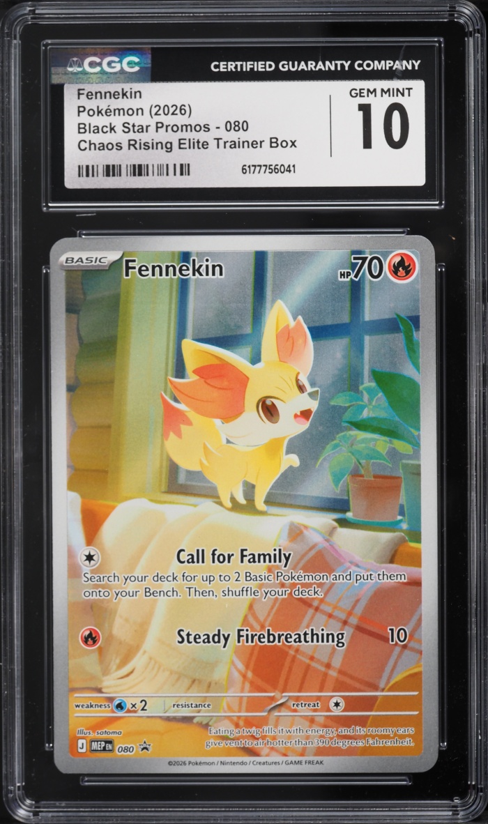 2026 Pokemon Mega Evolution Promo Chaos Rising ETB Full Art Fennekin #080 CGC 10 GEM MINT